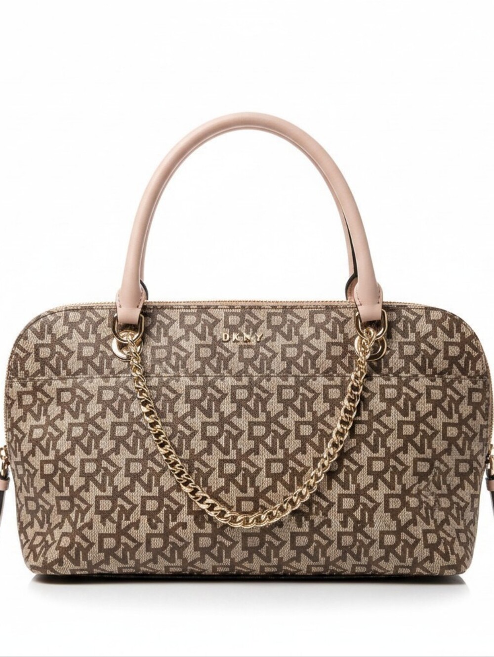 LIKE NEW DKNY Bryant Park Monogram Top Zip Satchel Shoulder Bag - GUC